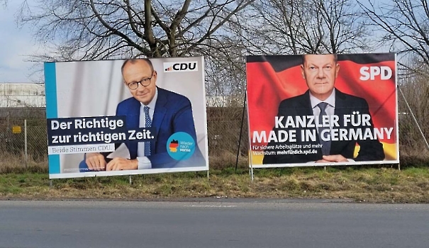 20250222 Bundestags Wahl Merz, Scholz